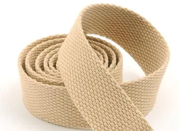 Khaki Color 25mm Canvas Ribbon Belt Bag Webbing Polyester Cotton Webbing