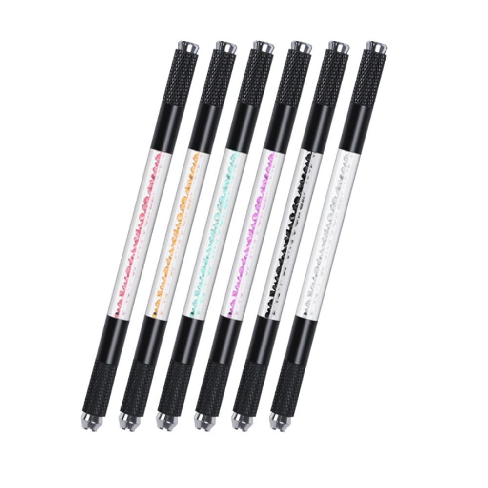 Microblading Manual Pen Double-Headed Crystal Acrylic Handle Permanent Makeup Eyebrow Lip Tool