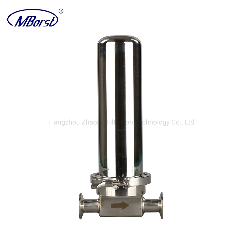 Manufacturer Price Filter Housing Sanitary Stainless Steel 316L Single Round Liquid Pipe Filter for Capsule Filter Cartridge Water Filter Water Purification