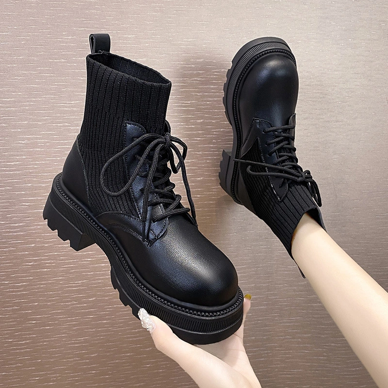 2023 New Style Woemn Shoes Slip on Boots Low Block Heel Ankle Boots