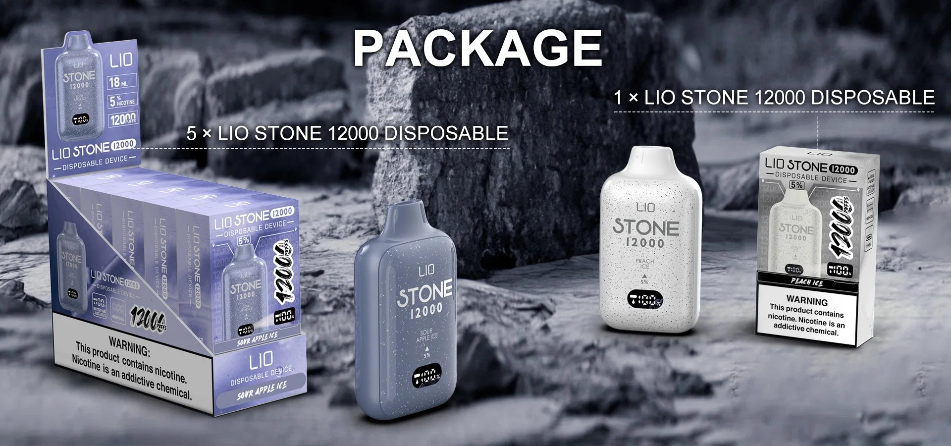 Vendas diretas de fábrica Ijoy Lio Stone 12000 Puffs nicotina descartável ECigarettes atomizador Maskking Pod Randm Wape Pod vazio Atacado I Carregador de gancho e caneta de papas