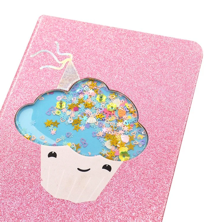 Luxo personalizado Meninas Personalizado Aluno Cartoon rosa claro com cintilante A5 a agenda oficial o notebook