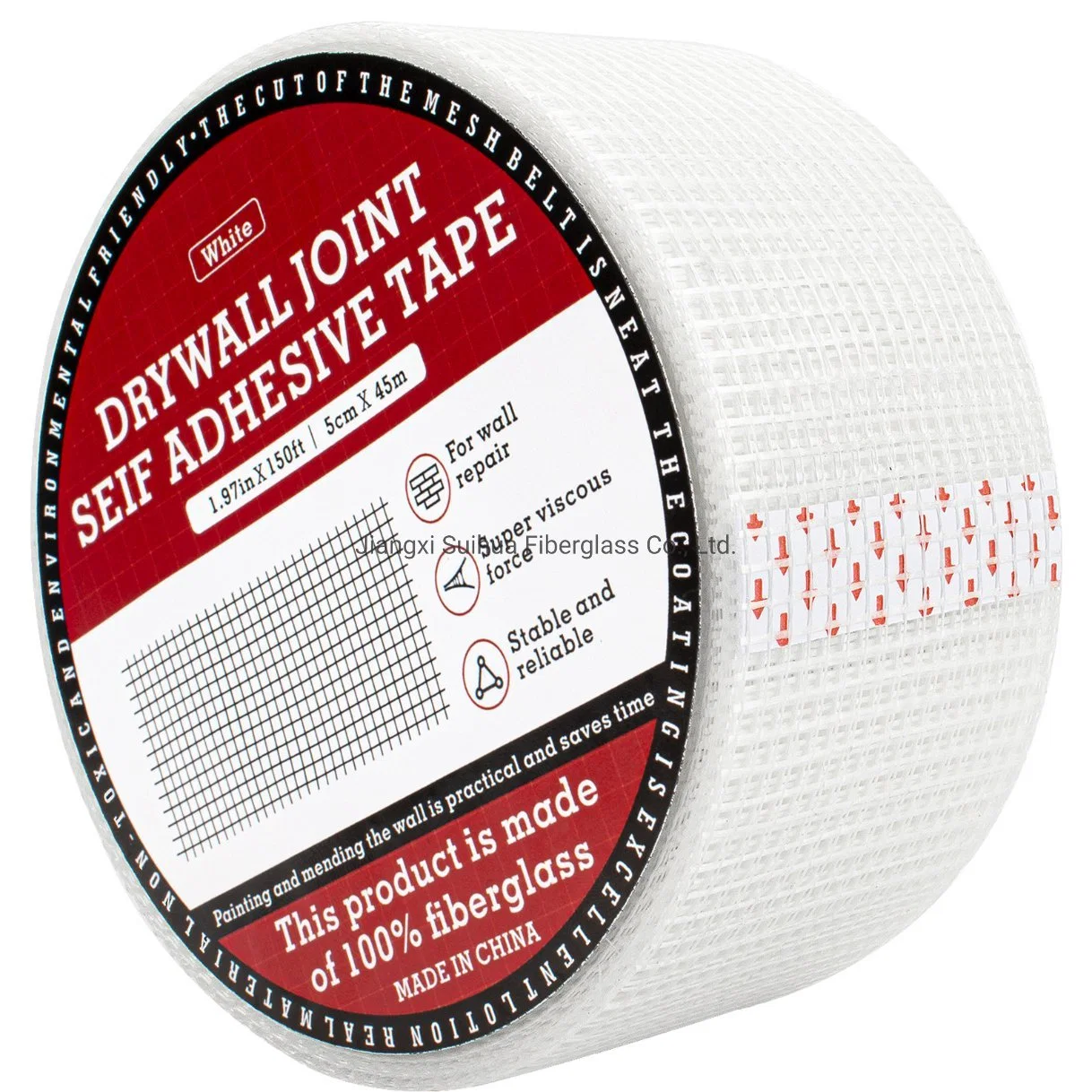 4*4 160GSM Fiber Glass Mesh Self Adhesive Drywall Joint Tape Fiberglass Mesh Repair Tape