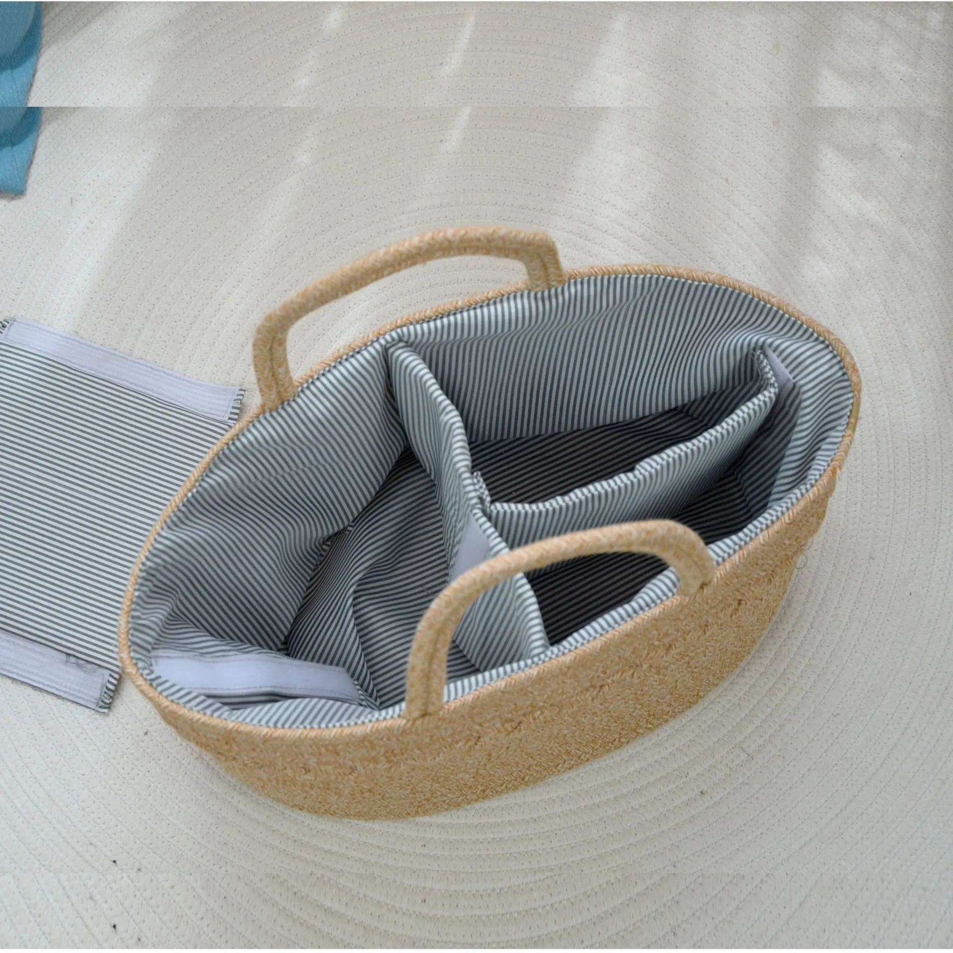 Cotton Rope Baby Diaper Caddy Organizer Basket Nersury Room