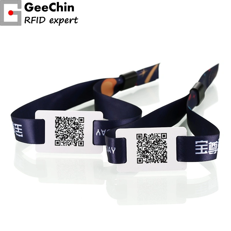 RFID Label Disposable Smart Wearable Fabric Bracelet