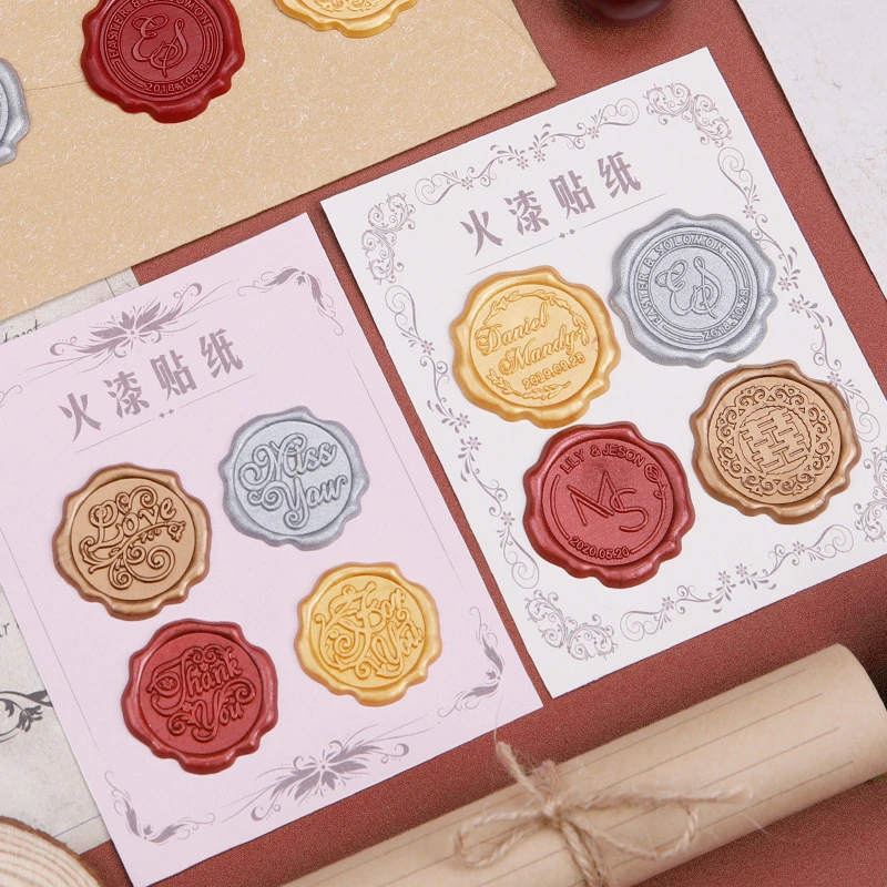 Eco Friendly Custom 3D Wax Seal Sticker Wedding Cute Wax Seal Sticker