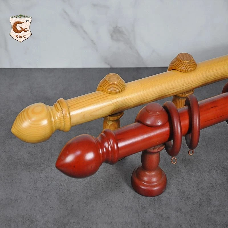 Manufacture Decorative 28mm Wood Curtain Rod