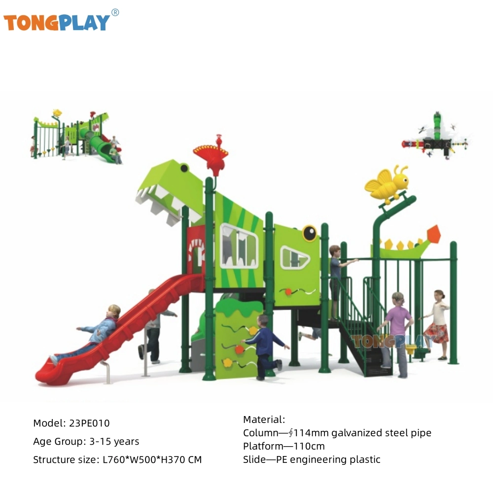 Big Tree House Commercial Customized Park Kids Stainless Steel Slide Garden Kids Plastic Slide Outdoor Playground