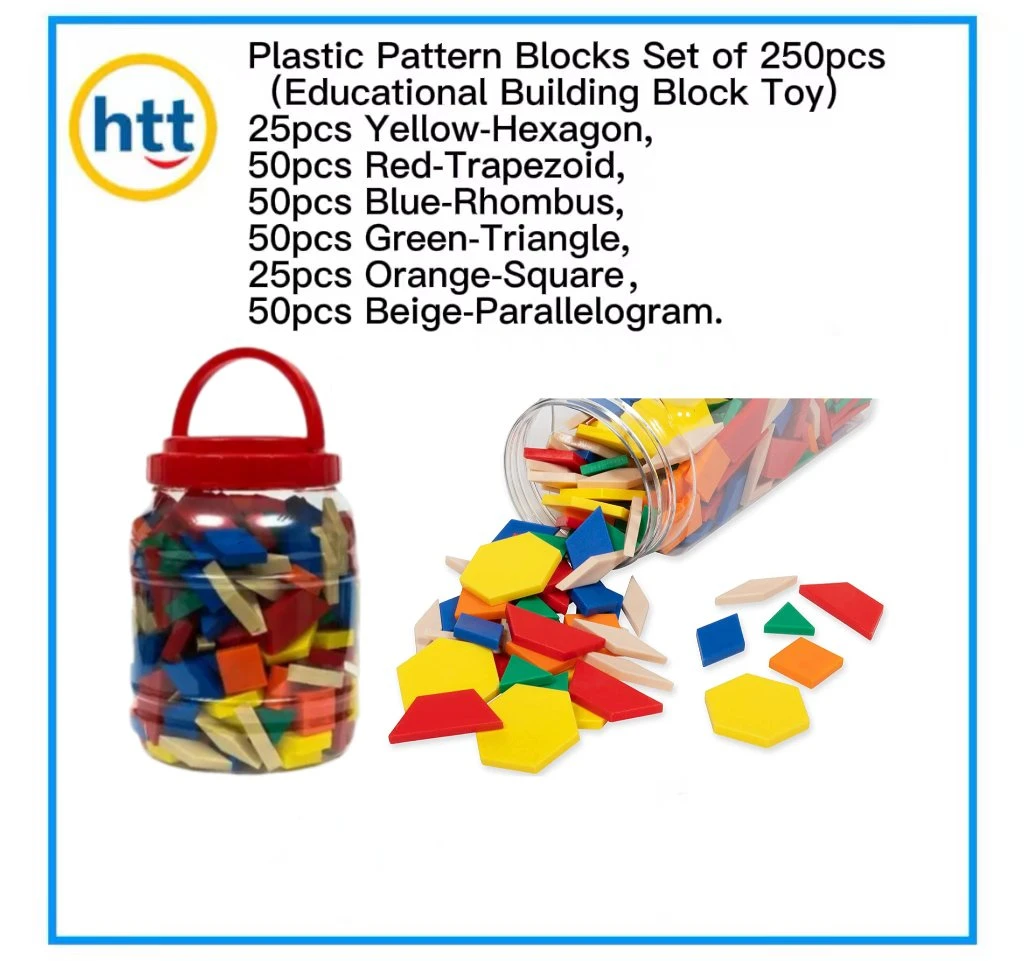 Plastic Pattern Blocks, Early Math Toys, Counting & Sorting, Puzzle Blocks