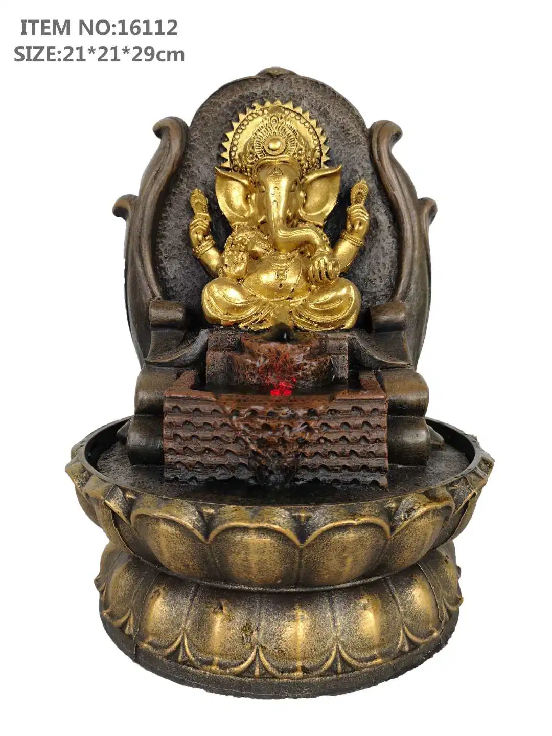 The New Southeast Asia Ganesh Fountain Flowing Water Furniture Resin Fountain Crafts Gift Factory Direct Sale