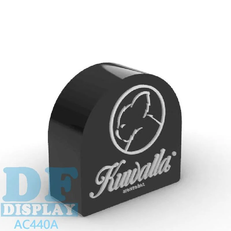 Custom Logo Acrylic Cube Acrylic Block with Black Background Wite Printing Acrylic Block Stand Acrylic Logo Block