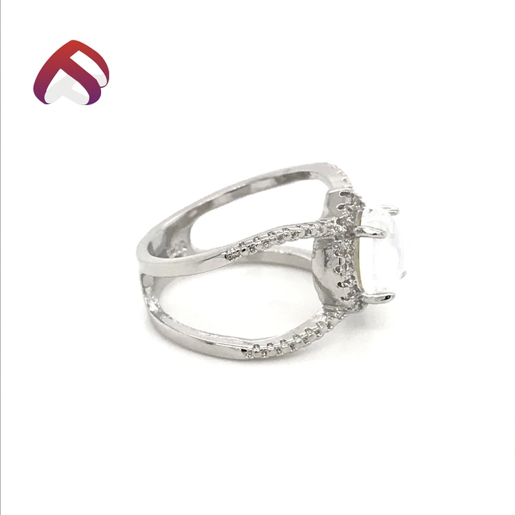 925 Sterling Silver Creative Hollow مع مجوهرات CZ (RG85028LQ)