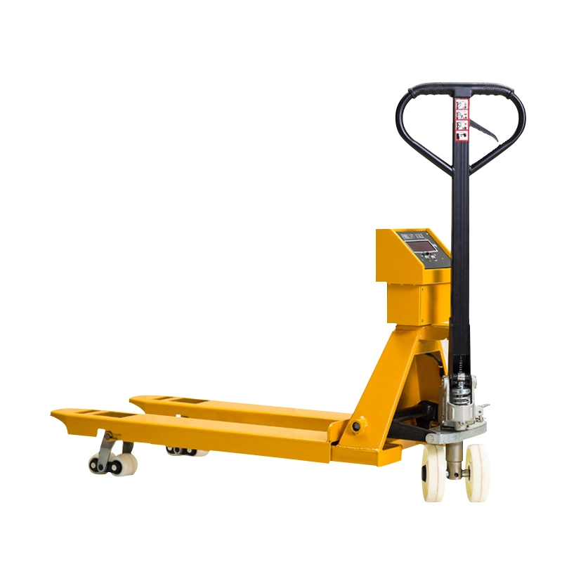 PU Wheel Hand Operated Transport Pallet Jack Scale with Printer