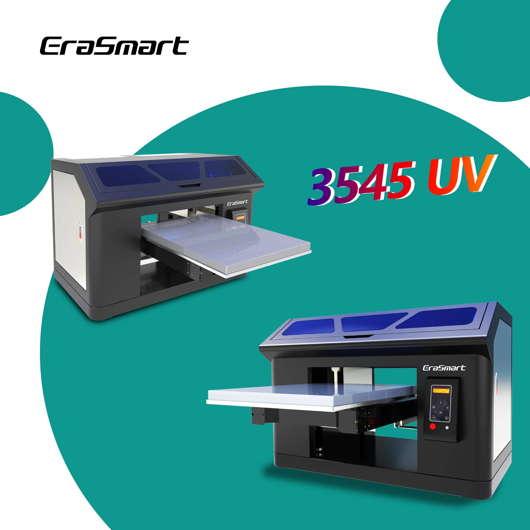 Erasmart A3+ 3545 UV Dtf Printer Inkjet LED XP600 Print Head Impresora for Rotary Bottles Golf Phone Case Varnish