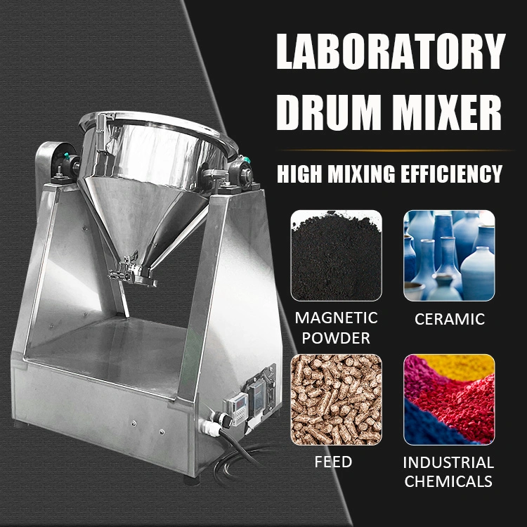 Waist Drum Dry Powder Mixing Stainless Steel Chemical Feed Rotary Drum Mixer