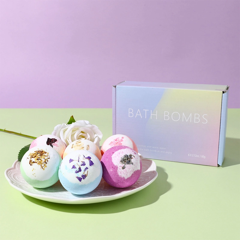 Customize Logo Children's Dried Flower Bubble Bath Salt Ball Dried Flower Ball Bath Gift Box