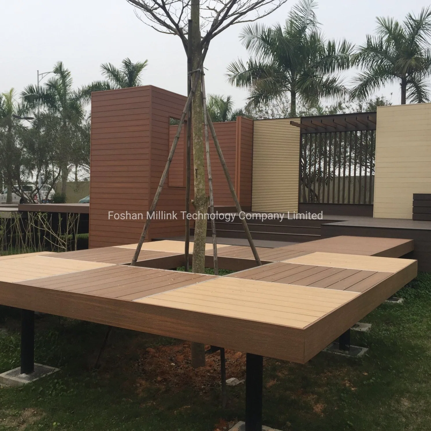 Anti Scratch Hollow Solid WPC Wood Plastic Deck Flooring / PE Flooring for Outdoor