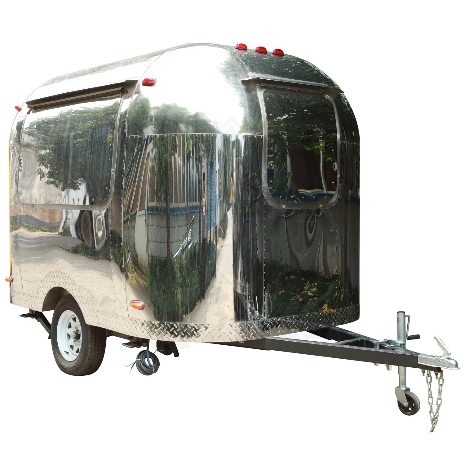 Mirror Stainless Steel Food Truck Customizable Mobile Food Truck