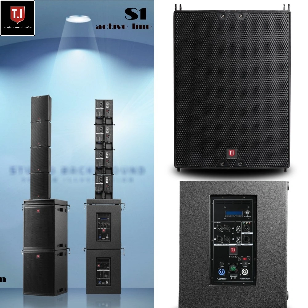 T. I PRO Audio Active Mini Line Array Stand System Two Way Sound Speakers Set for Church