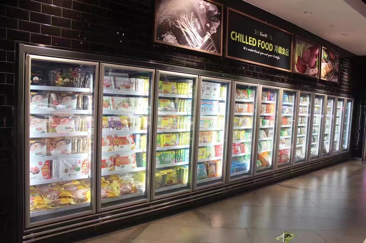 Высокое качество в коммерческих целях холодильник морозильник холодильник стеклянные двери холодильник