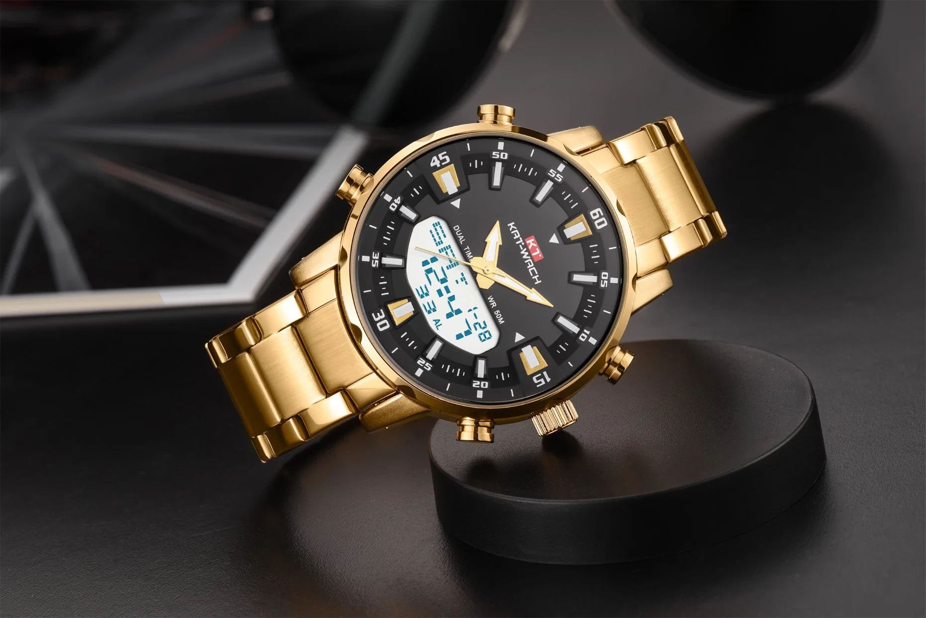 Venta caliente OEM de oro rosa Relojes Hombre reloj de pulsera caja de aleación resistente al agua caliente Casual vender a los hombres ver