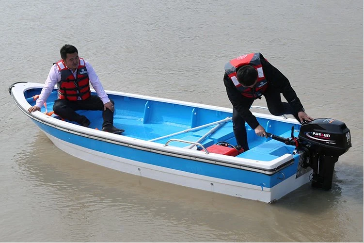 Commercial Fishing Vessel Sea Boat Blue Color Boats with Outboard Power Engine