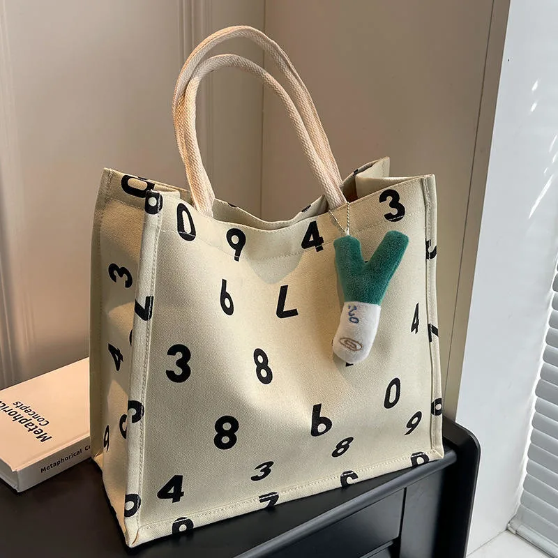 Wholesale High Quality Number Office Travel School Canvas Tote Bag