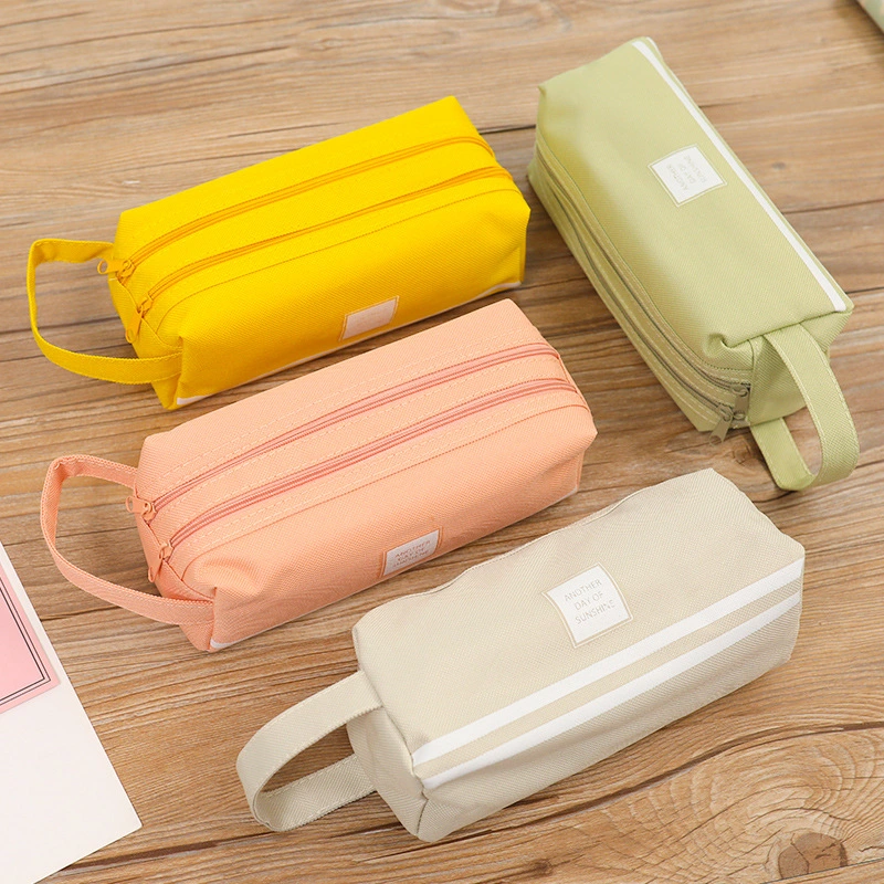 New Pen Bag Creative Large Capacity to Carry a Simple Multi-Functional Double-Layer Pencil Case