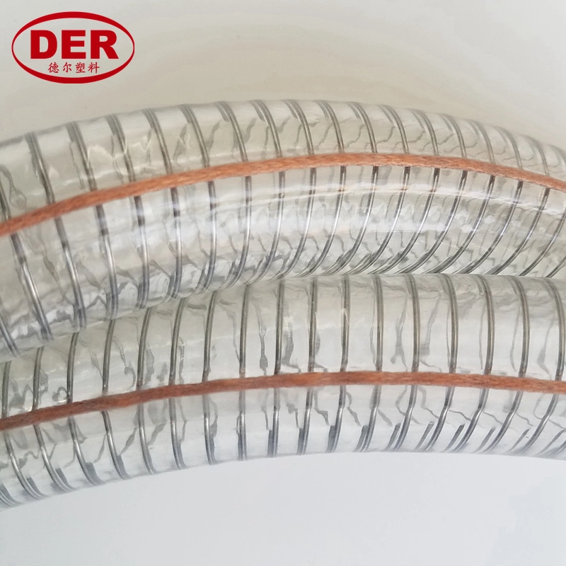 Factory PVC/Plastic Anti-Static Clear Spiral Steel Wire Reinforced Oil Hose