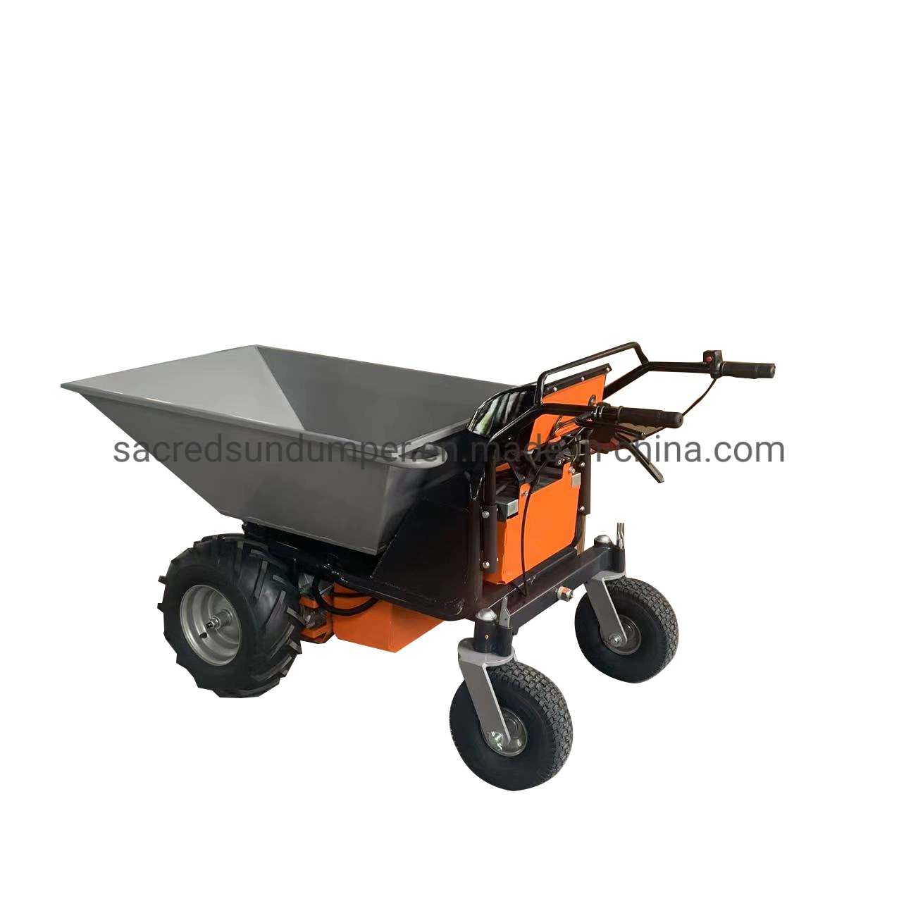 Four Wheel Electric Powered Wheelbarrow Electric Wheelbarrow Mini Dumper Trucks