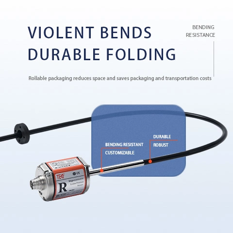 RF Flexible Outer Tube Displacement Sensor with CE Certification Suitable for Long Stroke Oil Cylinder Applications