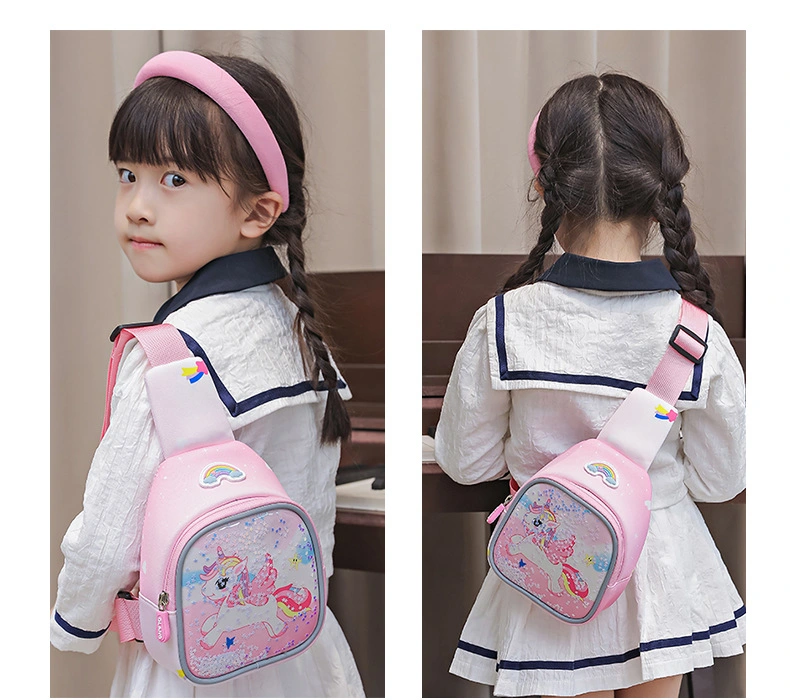 High quality/High cost performance Children Chest Bag for Girls Cute Unicorn Style Outdoor Play Kid Crossbody Bag