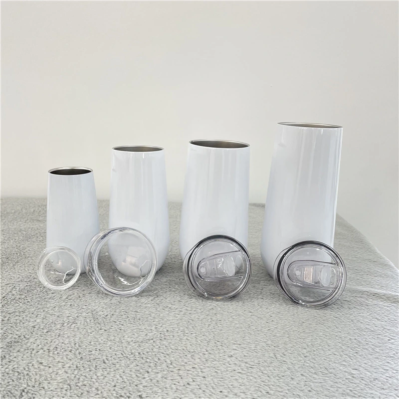 6oz 12oz 10oz 16oz 20oz Cocktail Champagne Glass Sublimation Blanks Wine Tumbler Cups Travel Tumbler Stemless Wine Tumbler Glass for Sublimation DIY