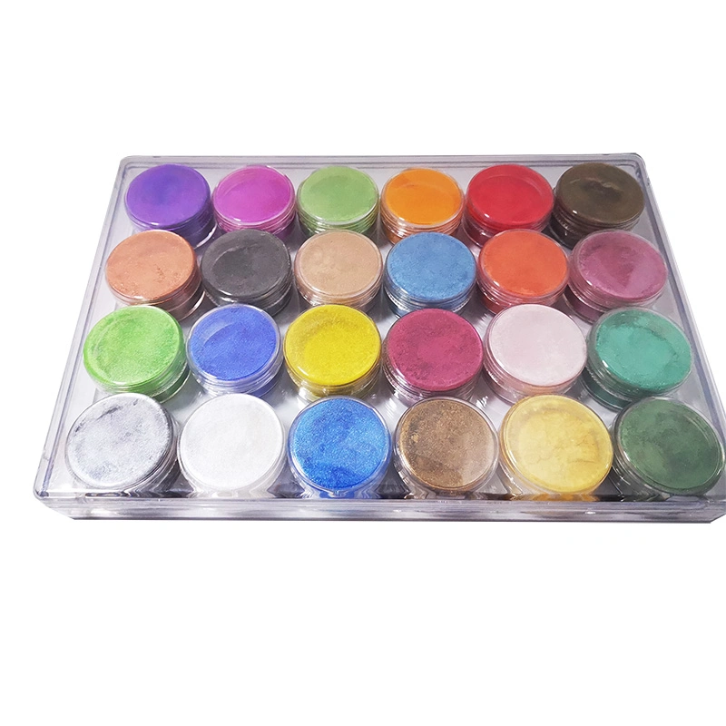 24 Color Natural Bulk Mica Perlas de polvo de pigmento de Perlado Colorido para hacer jabón de color