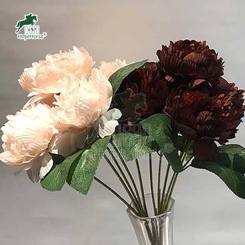 Hot Selling Peony Flower Artificial Home Decorative Single Silk Peony Flower