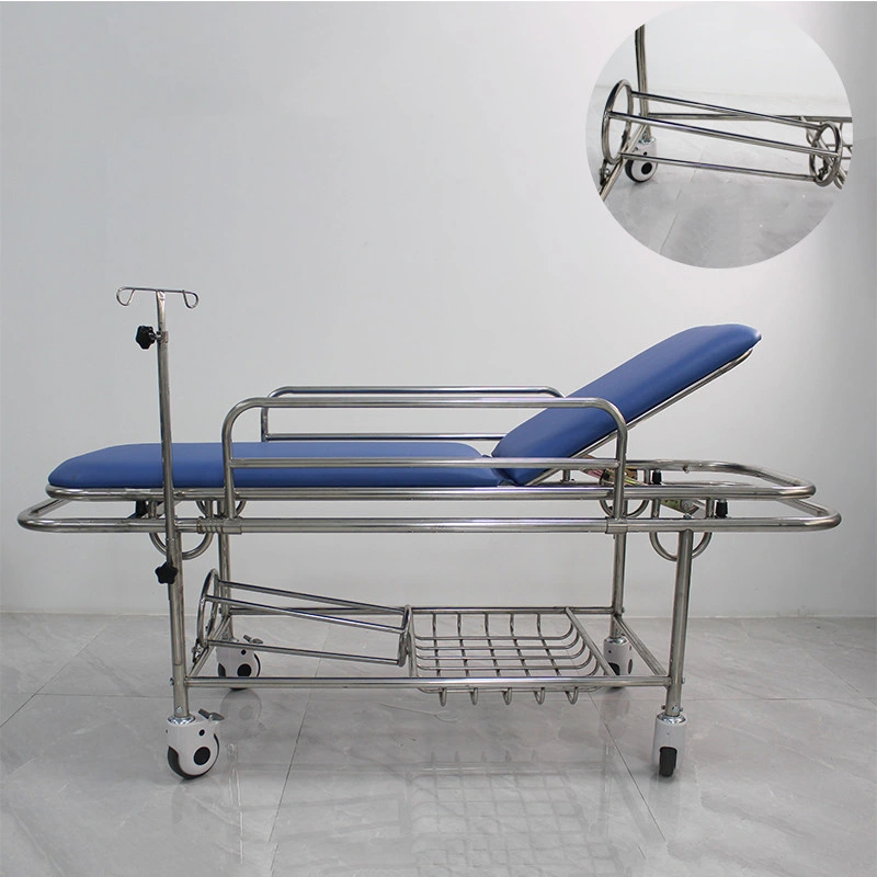 FDA Approved Two Mt Medical Wooden Case Used Ambulance Stretcher Trolley