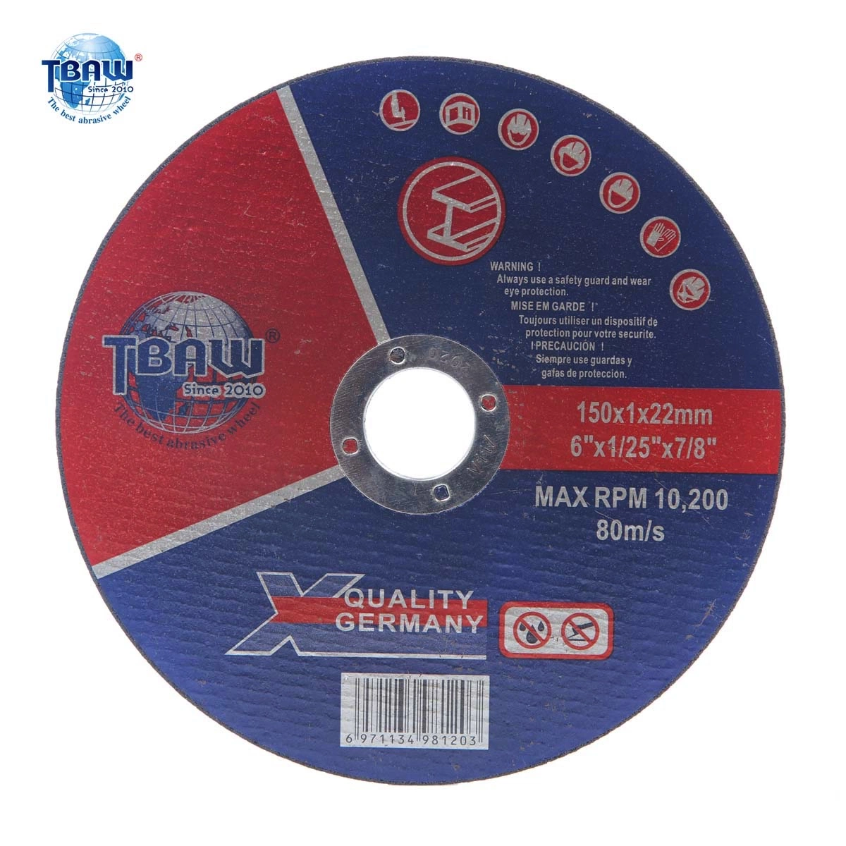 6inch 150*1.6*22mm Flat Cutting Wheels for Metal