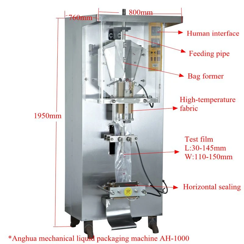 Автоматическая автоматическая установка для упаковки жидкого молока с автоматической подачей воды Печать