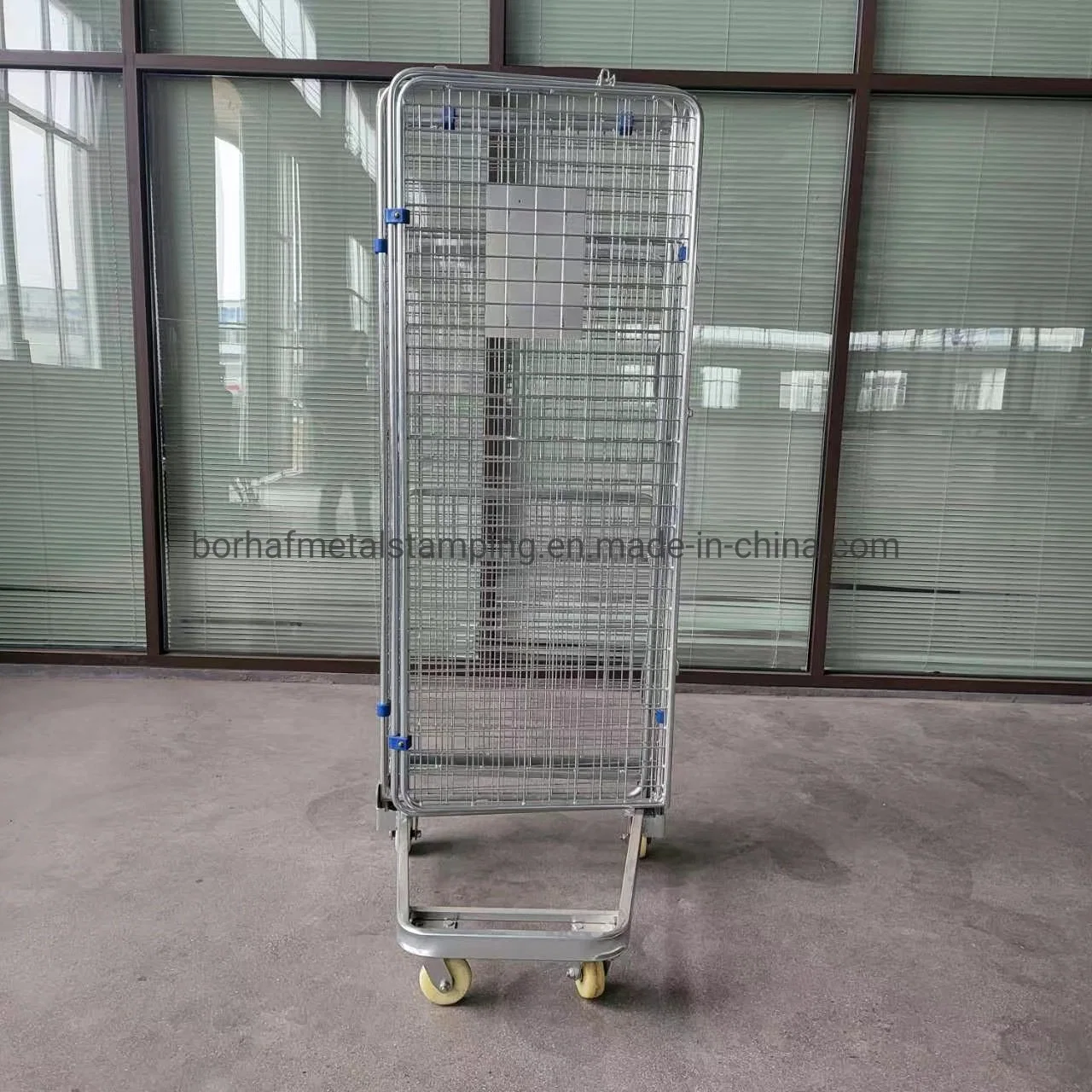 Supermarket Display Stands Folding Wire Cage Laundry Cage Logistic Roll Containers Roller Cart