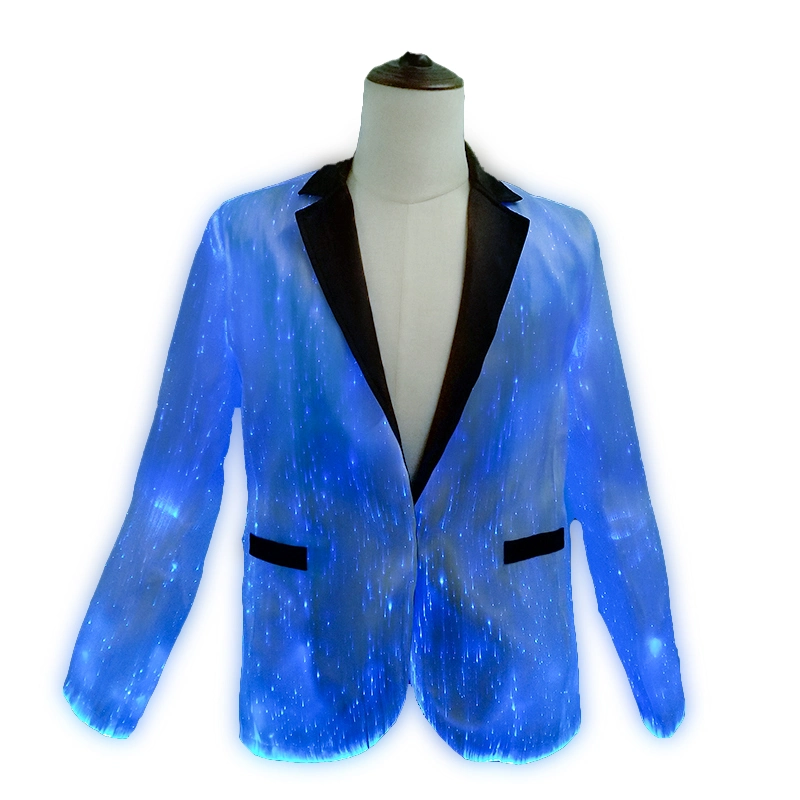 Luminous Fiber Optic LED Light up Man Suit Jacket for Glow-in-The-Dark Exotic Dancewear