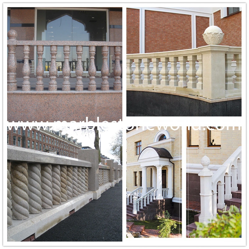 Customized White/Yellow/Red/Black Granite/Marble Stair/Railling/Column/Handrails/Baluster for Decoration