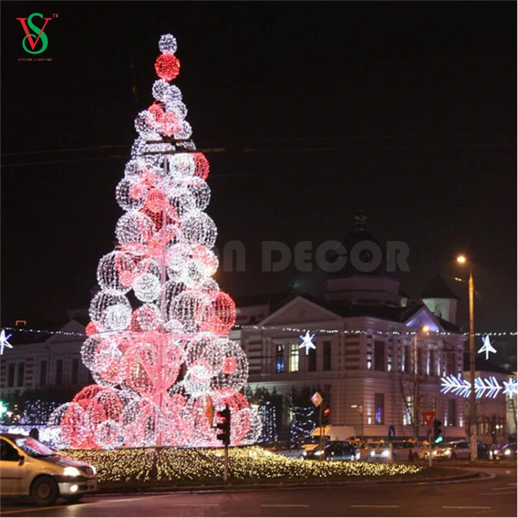 3D en el exterior las guirnaldas guirnaldas de Navidad Árbol de cono de luz LED de Motif