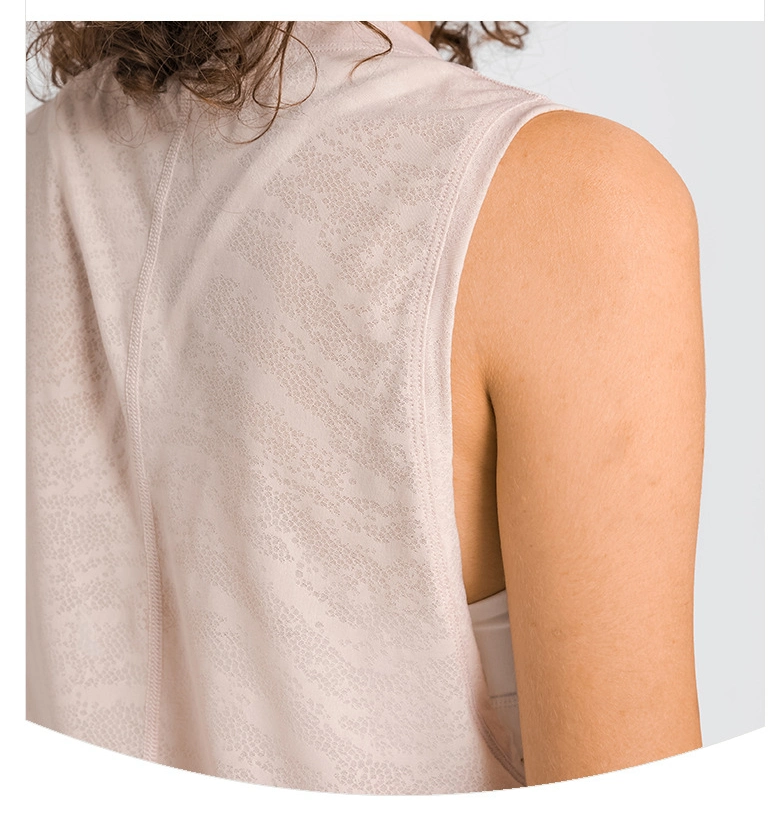 New Jacquard Loose Sports Tank Quick-Dry Crop Tops