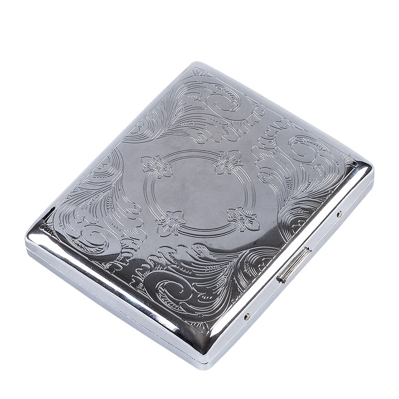 Ea179 Wholesale/Supplier Small Personalized Retro 100mm Vintage Silver Woman Metal Luxury Cases Slim Box Holder Waterproof Cigarette Case