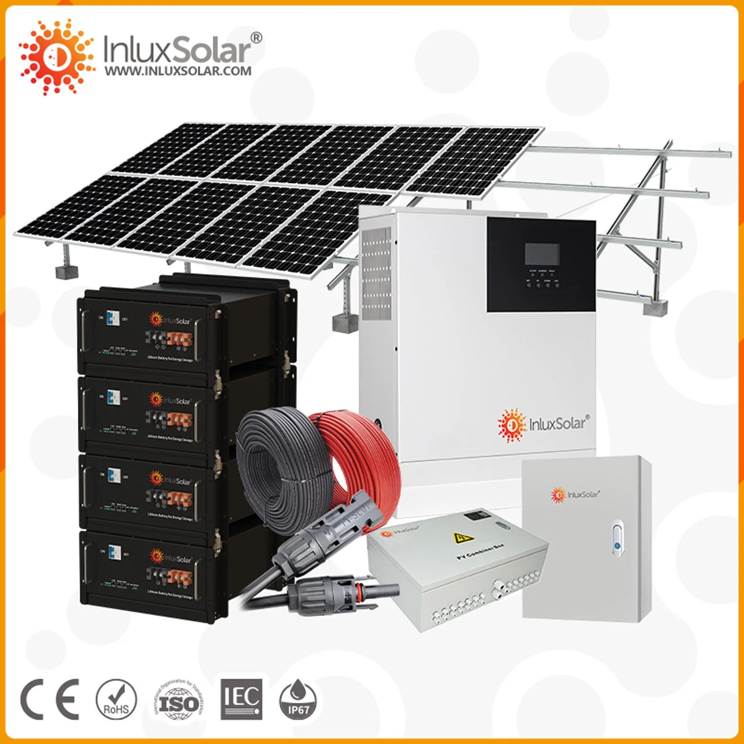 نظام الطاقة الشمسية المنزلي الشهير 100 كيلو واط ومنتجات الطاقة الشمسية بقدرة 200 كيلو واط على الشبكة 500 كيلو واط 800 كيلو واط