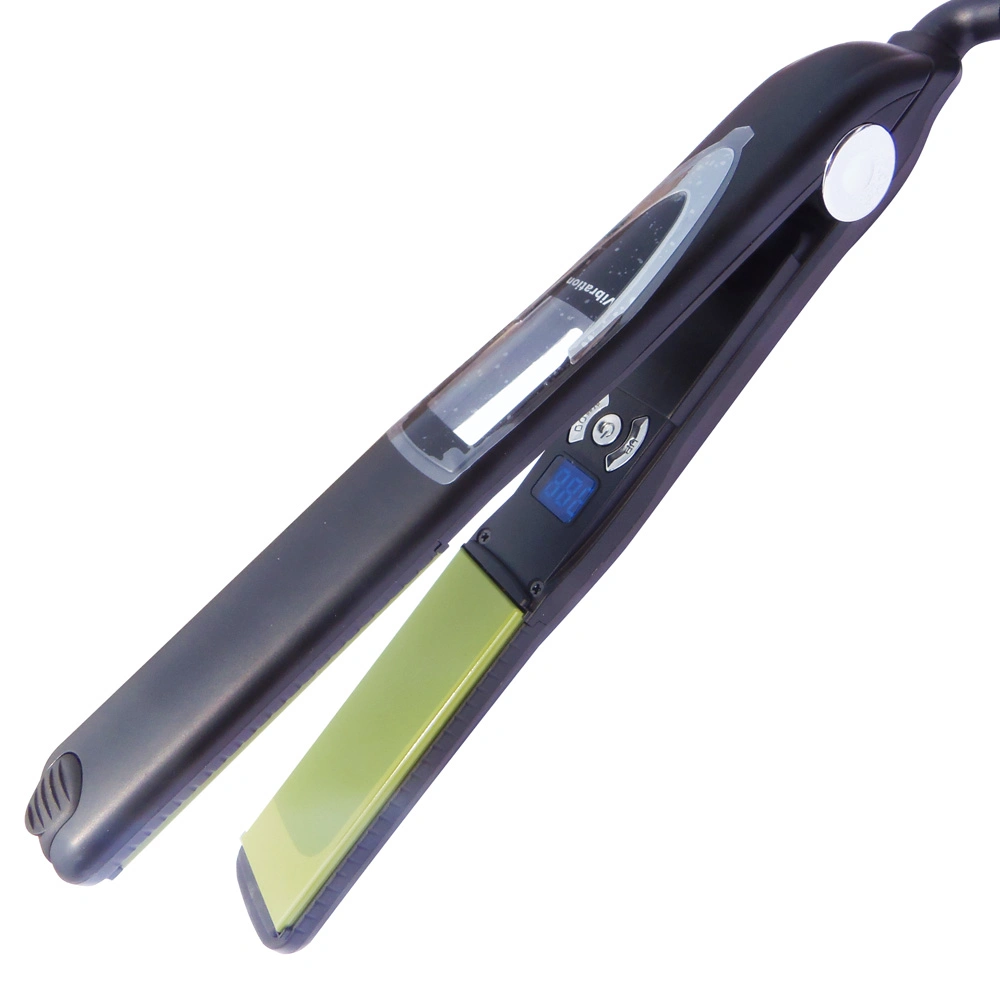 Flat Iron for Hair, Custom Flat Iron, Titanium Flat Iron, LCD Display 450f with Vibrate Feature, PTC Heater Swivel Cord Dual Voltage