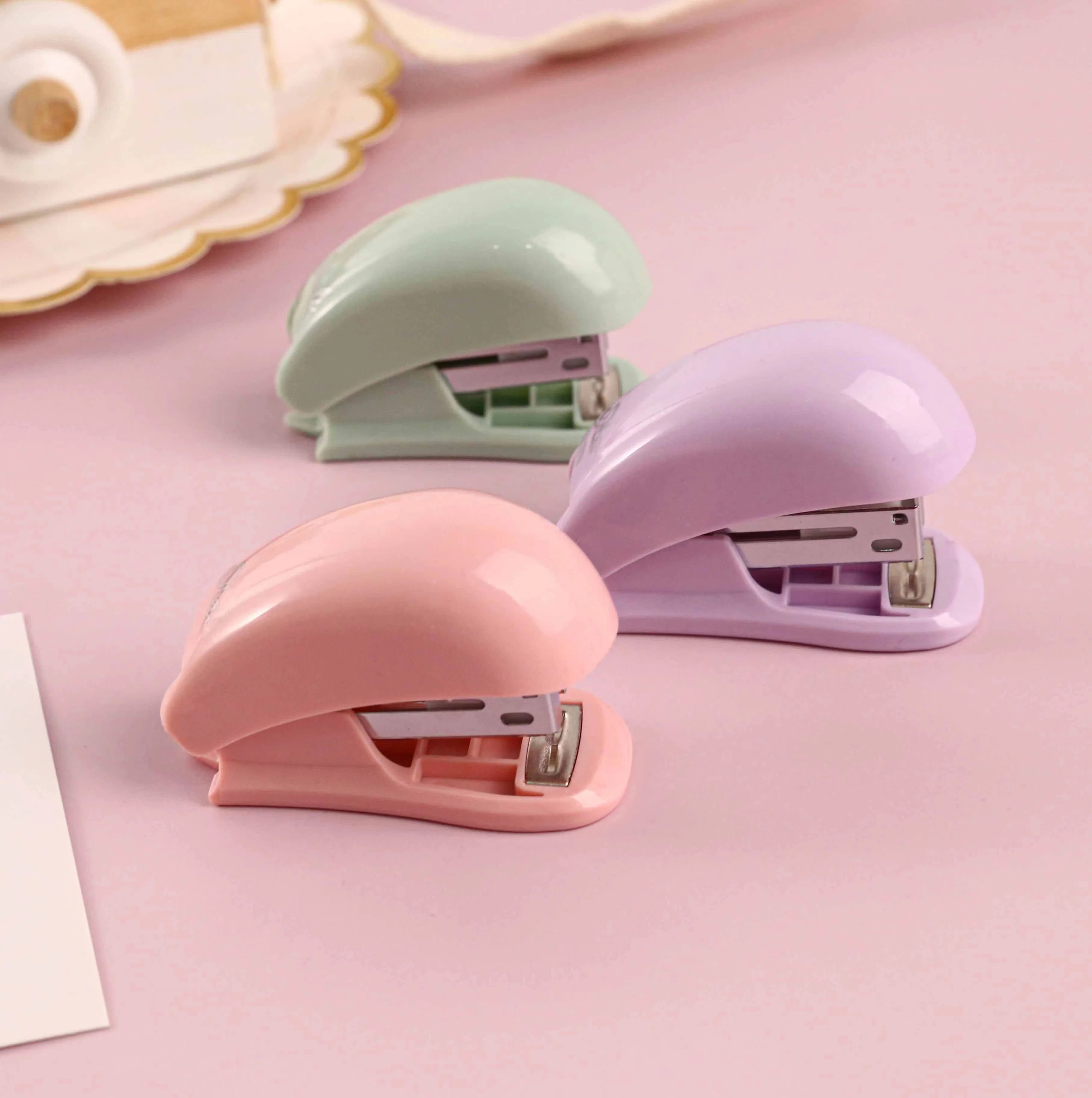 Colorful Portable Office School Stationery 24/6 Mini Stapler Set