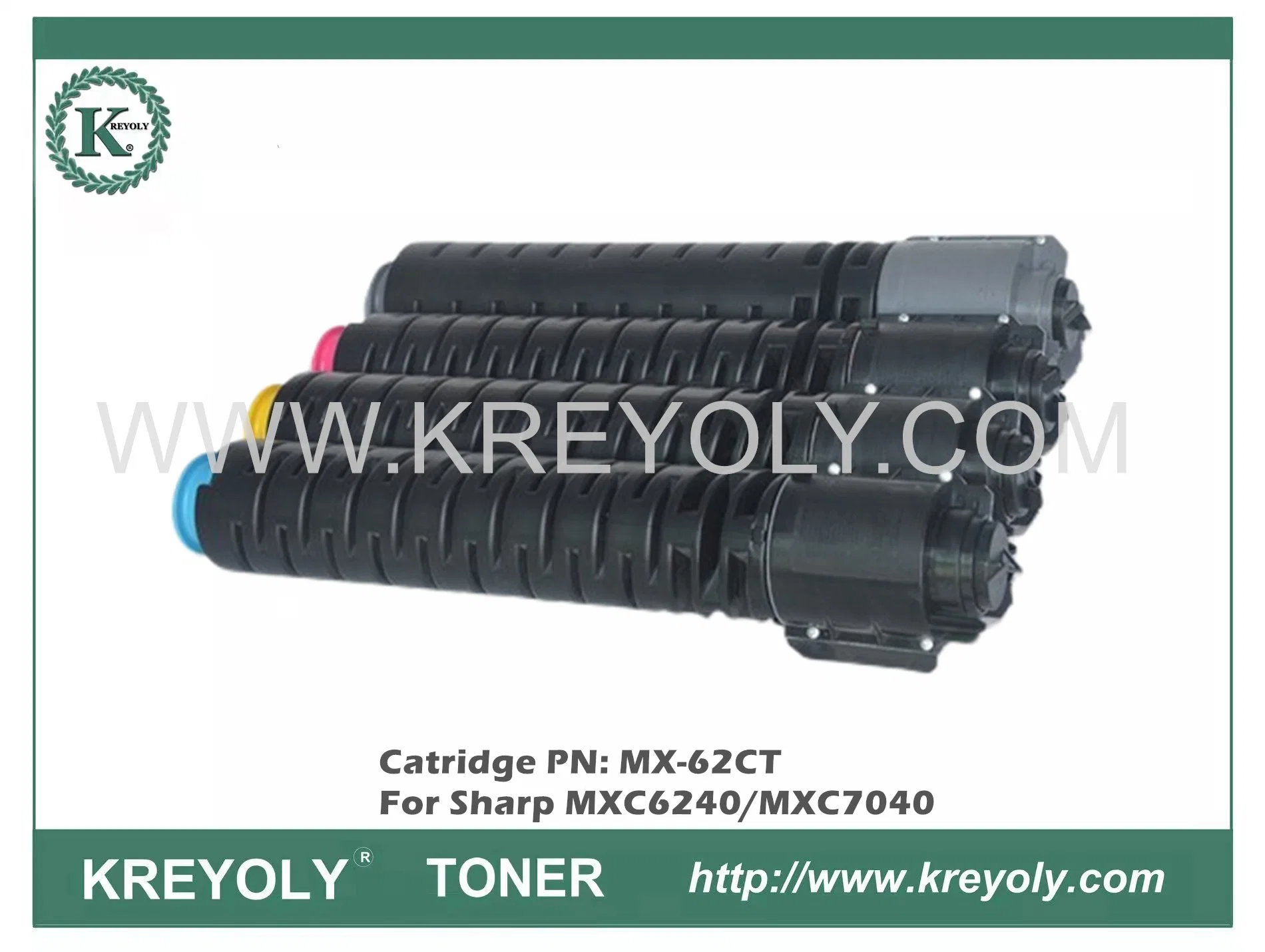 Cartouche de toner compatible MX-62TC pour Sharp MXC6240/MXC7040