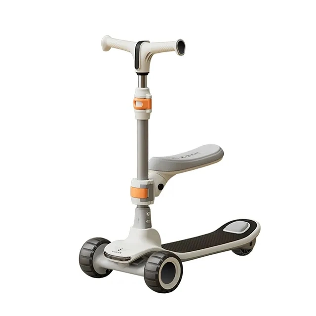 OEM de la fábrica de niños de 3 ruedas Mini Scooter con plegado Handbar Kick y Asiento blando, bluetooth