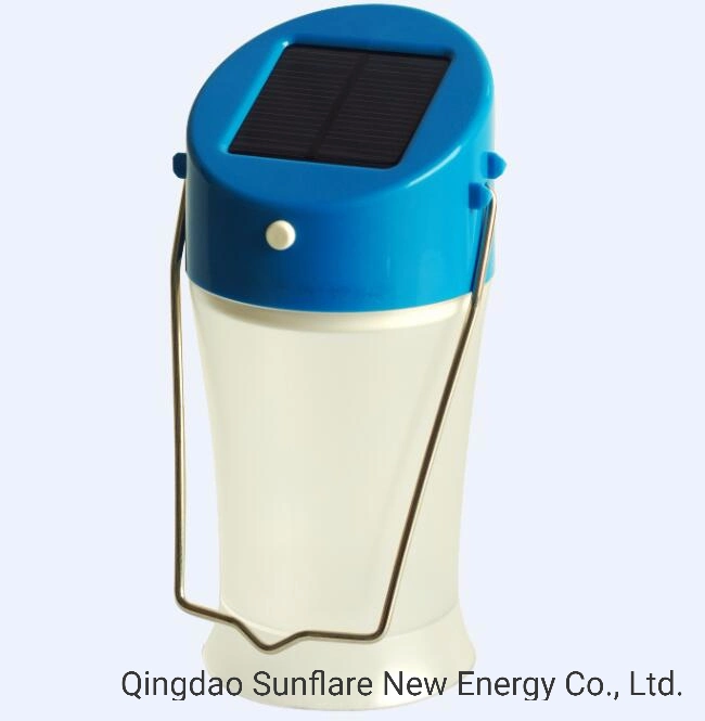 Portable Blue/Red/Green Solar Lamp/Lantern/Light with 3.2V/600mAh LiFePO4 Battery for Outdoor